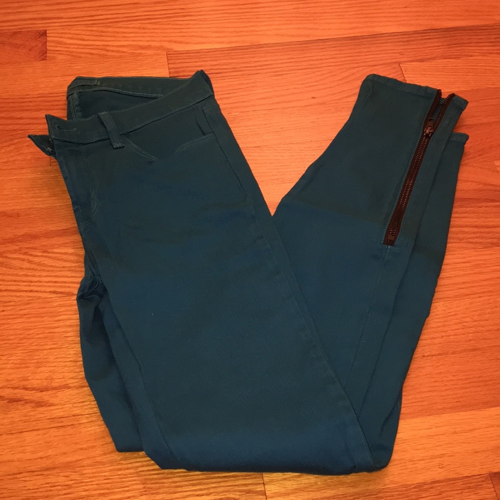 HOST PICK J Brand Teal jeans w/ bottom zippers - Picture 6 of 7